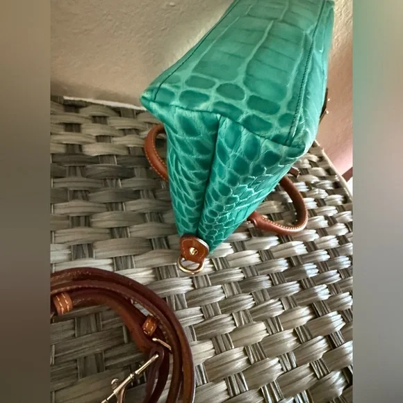 **SOLD** Dooney & Bourke Mini Turquoise Croco Embossed Satchel Bag - Picture 10 of 17